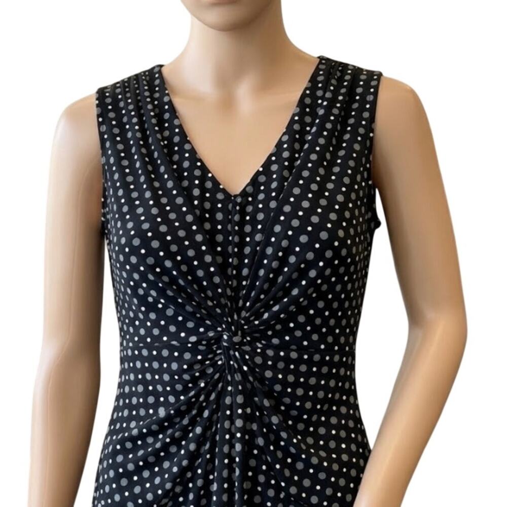 GNW Tank Top Women Size M Black White Gray Polka Dots DISCOLOR UNDERARM
